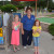 Our girls with Margaret White, Owner of Papio Fun Park.  The girls rate the park with 2 thumbs up!