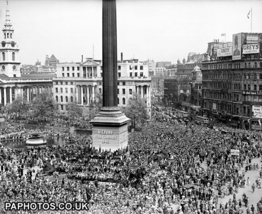 VE Day 1945 London Trafalgar Square