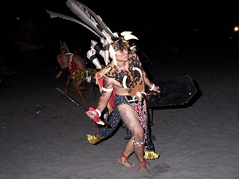 Ngajat dance performed during the traditional Gawai Festival of the Ibans