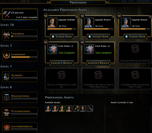 Professions, I'm rockin' Tailoring right now.