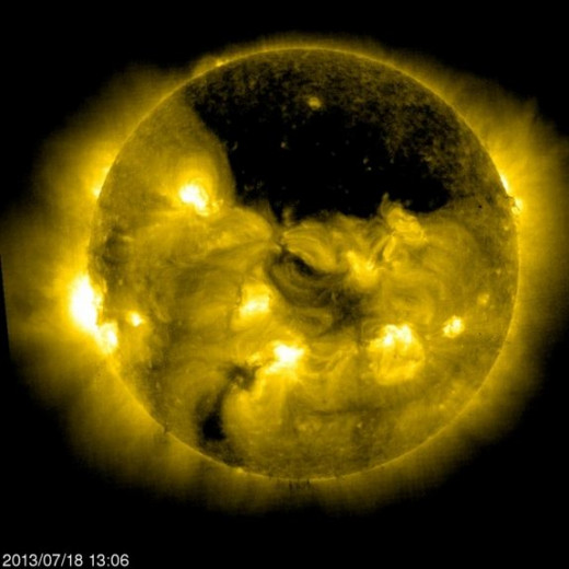 This huge coronal hole coincides with a Cronal Mass Ejection that barely missed the Earht three weeks ago that would have wiped out the world's electrical grid completely.