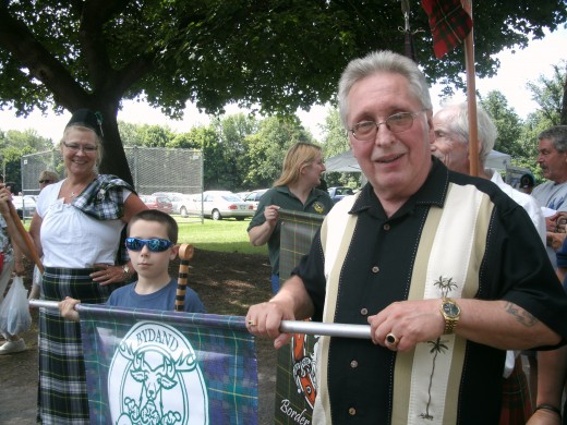 Getting ready to march in a Scottish Games Parade