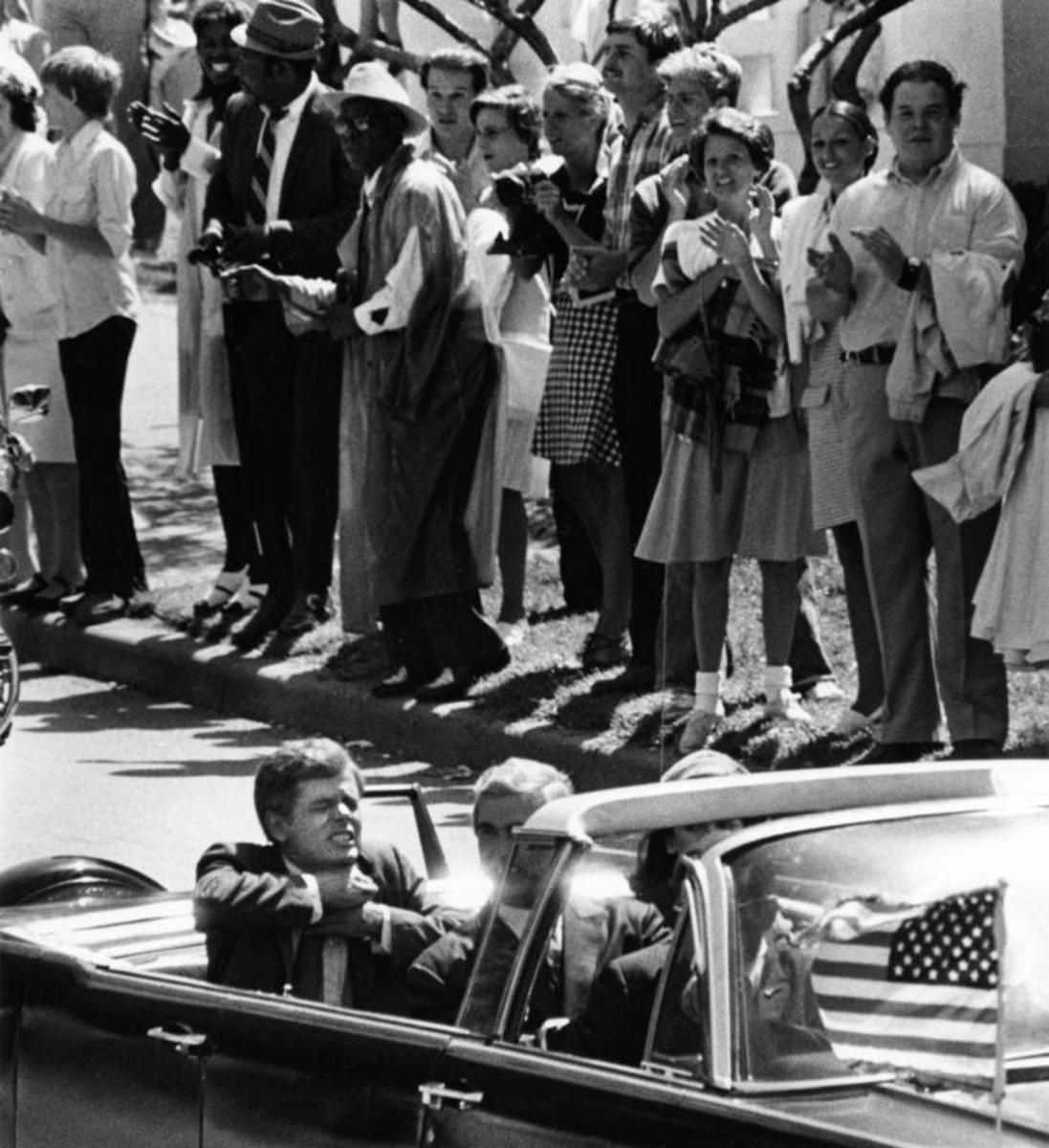 Notice President Kennedys Hands In This Photo. He Has Just Been Shot In This Photo. 