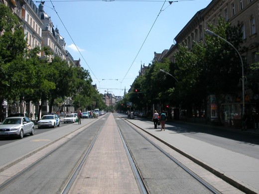 Typical wide streets of Budapest