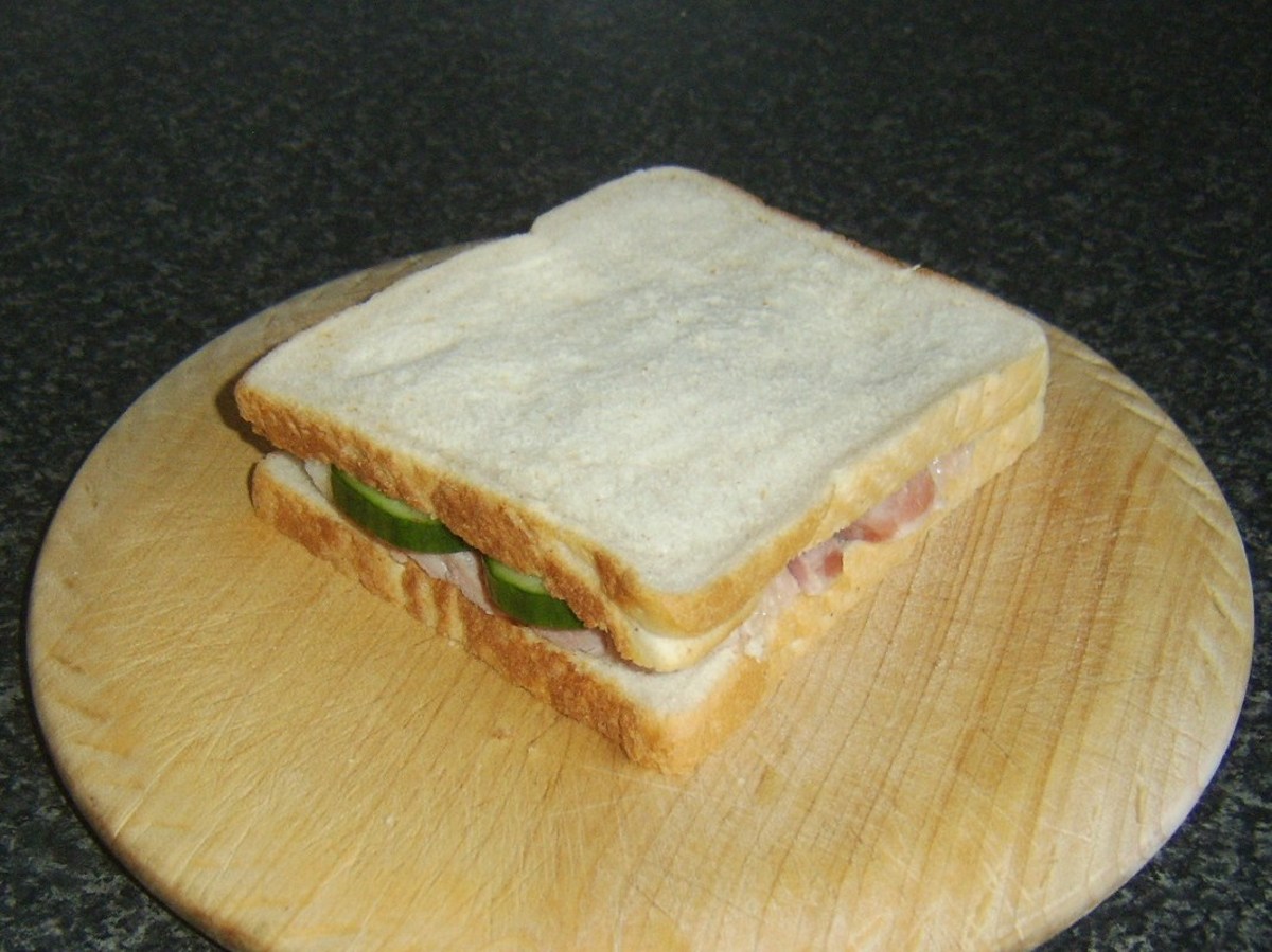 Second slice of bread is placed on top of sandwich