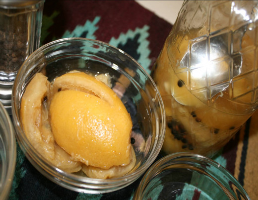 Home preserved Moroccan Lemons.  May also be purchased.  