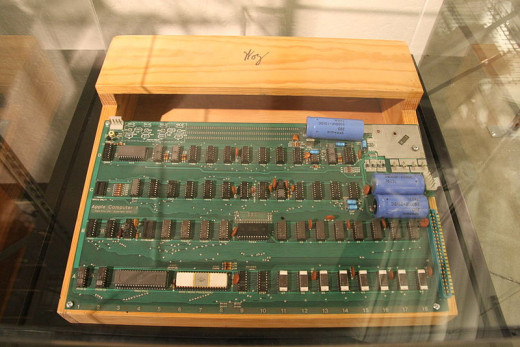 Apple I circuit board, price in October 1976 = $666.66. This unit is in the Computer History Museum in Mountain View CA.