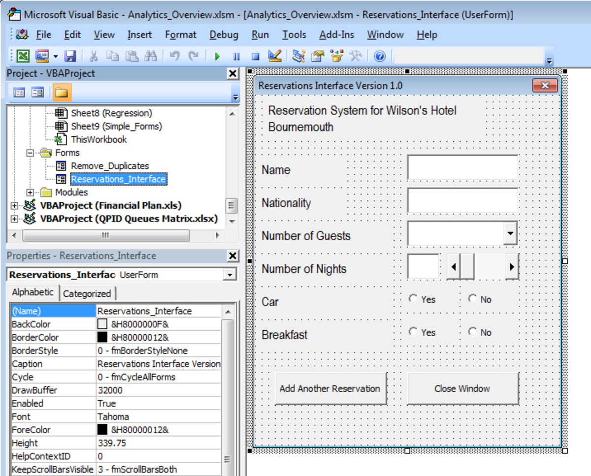 Adding Visual Basic code to a UserForm in Excel 2007 or Excel 2010.
