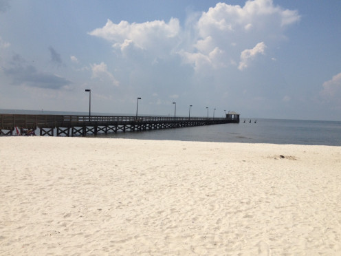 Photo showing the other direction on the beach, from where the Biloxi Lighthouse is. 