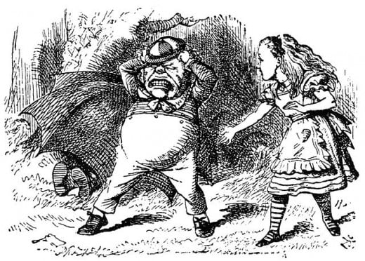 Alic Through the Looking Glass by Lewis Carrol, illustration by John Tenniel