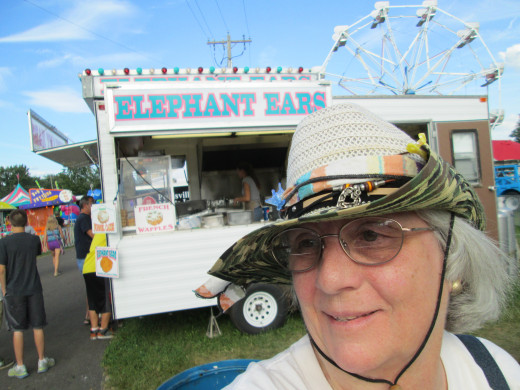 Getting in line for some of those delicious Elephant Ears at Ohio's Henry County Fair.