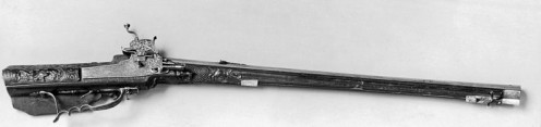 German long barreled pistol used in the 1600s, Designed by Johann Michael Maucher.