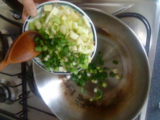 Chopped celery and onions.