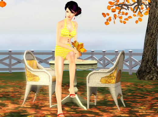 A submission for a swimsuit competition. Assignment: Retro. Twist: Handheld prop.