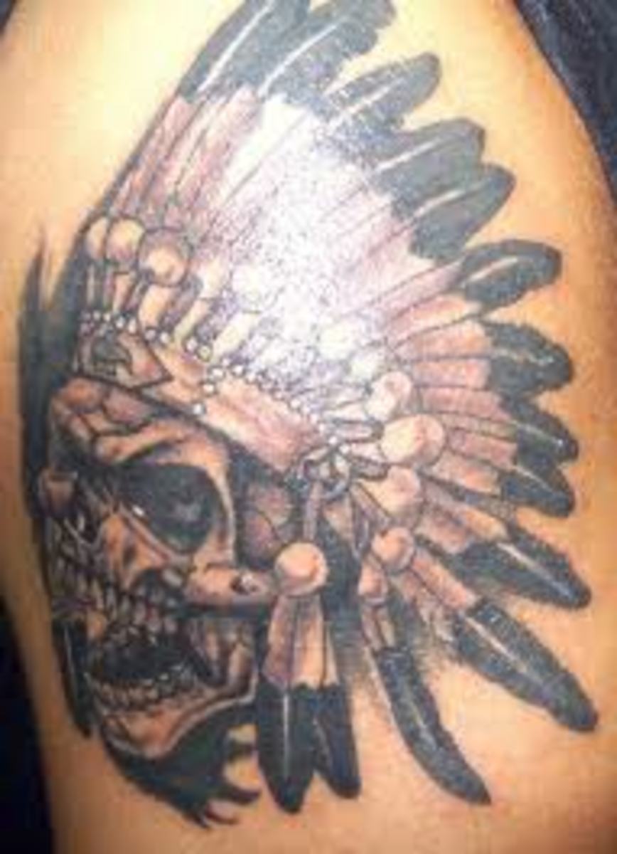 Native Indian Tattoo Designs-Indian Headdress Tattoos Designs Ideas
