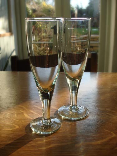 Elegant recycled wine glasses