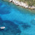 Adriatic sea with crystal clear blue water, view from the terrace, Uvala Liubljeva, Croatia