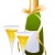 Champagne bottle and glasses clip art