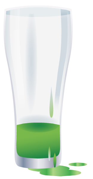 Almost gone glass of green beer clip art for St. Patrick's Day