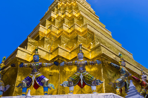 The Garuda sculptures at the Grand Palace Bangkok, Thailand