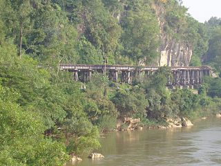 A segment of the "Death Railway" that was constructed during the Japanese occupation at the cost of thousands of lives