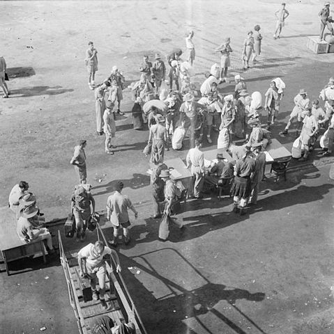 Released Prisoners of War (POWs) in Singapore returning home after World War II