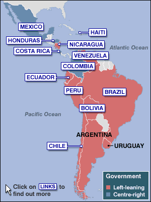 The political make up of Latin America in 2005