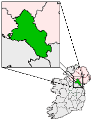 Map location of County Monaghan, Republic of Ireland 