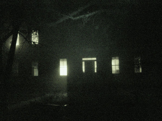 A night vision photo of a haunted house near Corpus Christi.