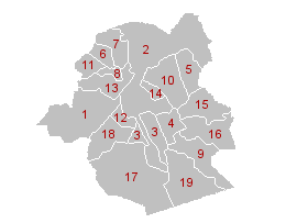 Map of Brussels Capital Region municipalities
