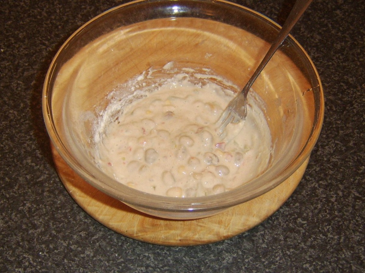 Prepared batter for mixed bean fritters