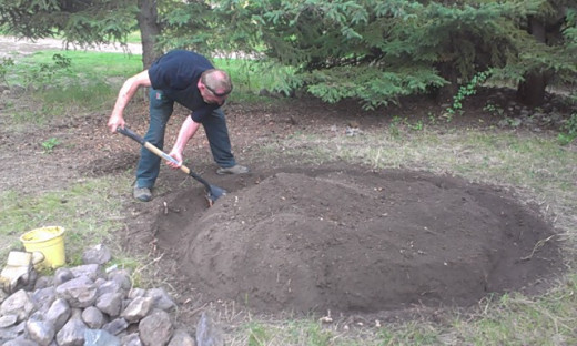 A trench for the rocks to set in.