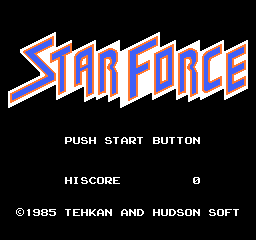 The menu screen to Tehkan's (now Tecmo) Star Force