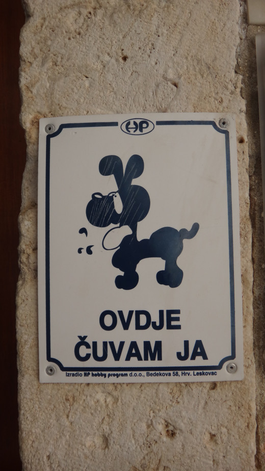 Beware the dog! In Dubrovnik, Croatia.