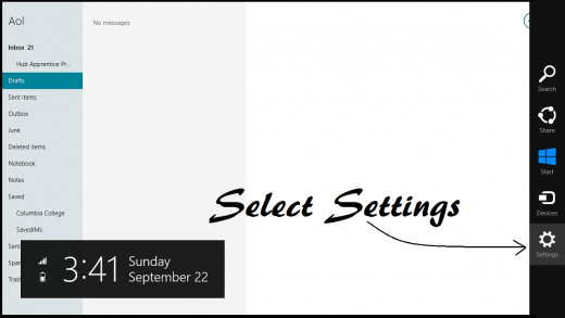 Settings Menu for Mail
