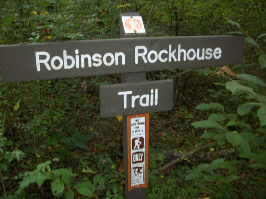 You are now entering on the Robinson Rockhouse Trail