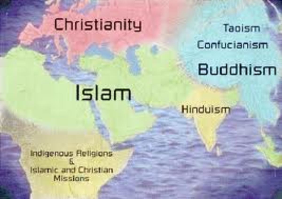 As we can see from this world religious map, there are several major religions in the world today, so we may have to learn at least some of each religion, before we can really assume anything at all, how religions work to help mankind. 