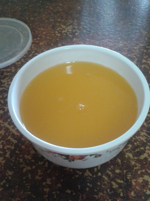 The finished product! This is what your clarified butter will look like when you're done. You can store it in a container in the fridge pretty much forever.