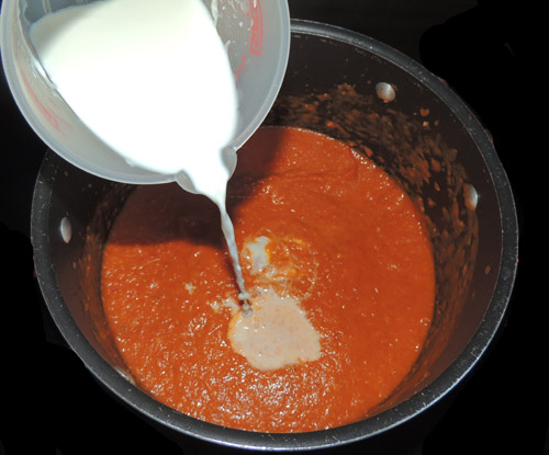 remove from heat, and finish with lite cream