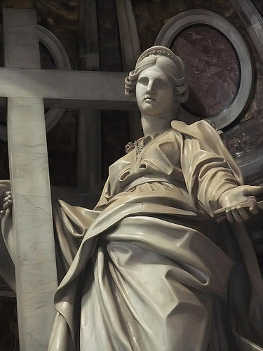 and Helena as saint, shown in this statue of her at St Peter's Basilica, Vatican. 