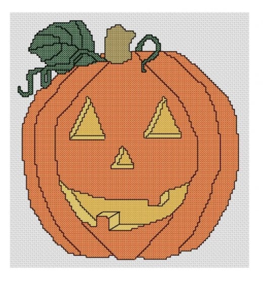 Jack o lantern cross stitch pattern