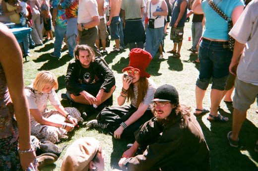 Hippie concert in a park.
