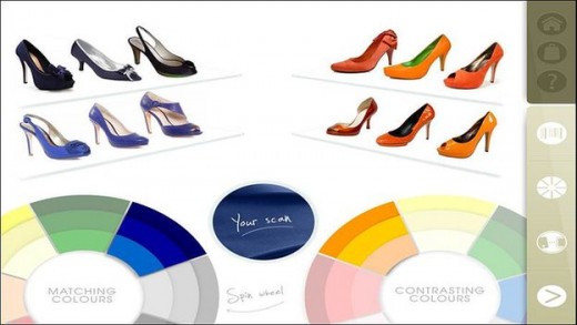 Modern instore kiosks or information stations are particularly useful for finding shoes and accessories to match clothes a shopper is wearing.