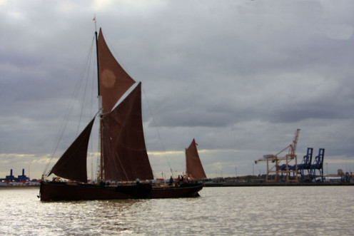 Thames Sailing Barge "Melissa", built in 1899. These barges were studied in order to build a boat for the Hudson River farm markets project.