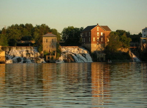 Vergennes town dock and Otter Creek Falls.