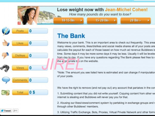 This is how your bank looks like after redemption PS: When you sign up for bubblews, you alreay have 1 dollars in your account