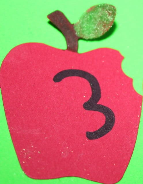 Die cut apples used for a school project.