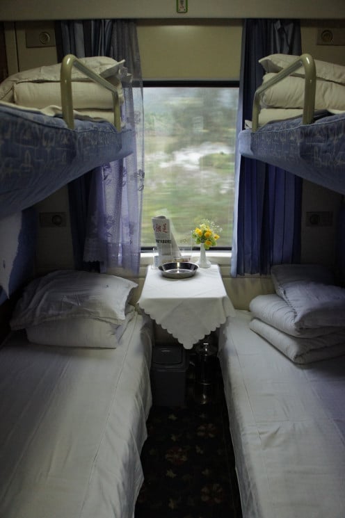 Our Soft Sleeper compartment for the trip from Shanghai to Guilin
