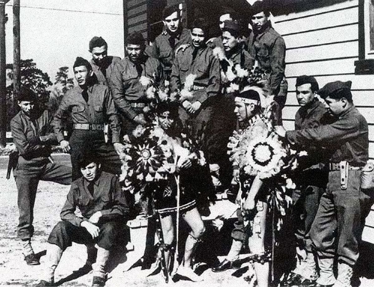 Comanche code-talkers of the 4th Signal Company. 
