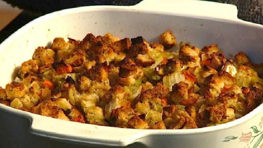 Toast 4 cups of diced artisan bread and 4 cups of diced cornbread and add to your regular go-to stuffing recipe. 